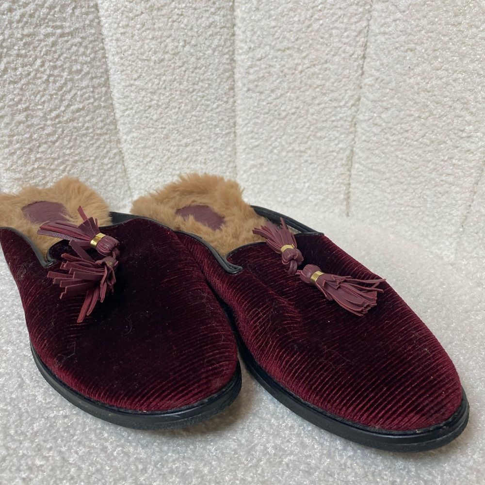 Sperry Burgundy Loafers with Faux Fur